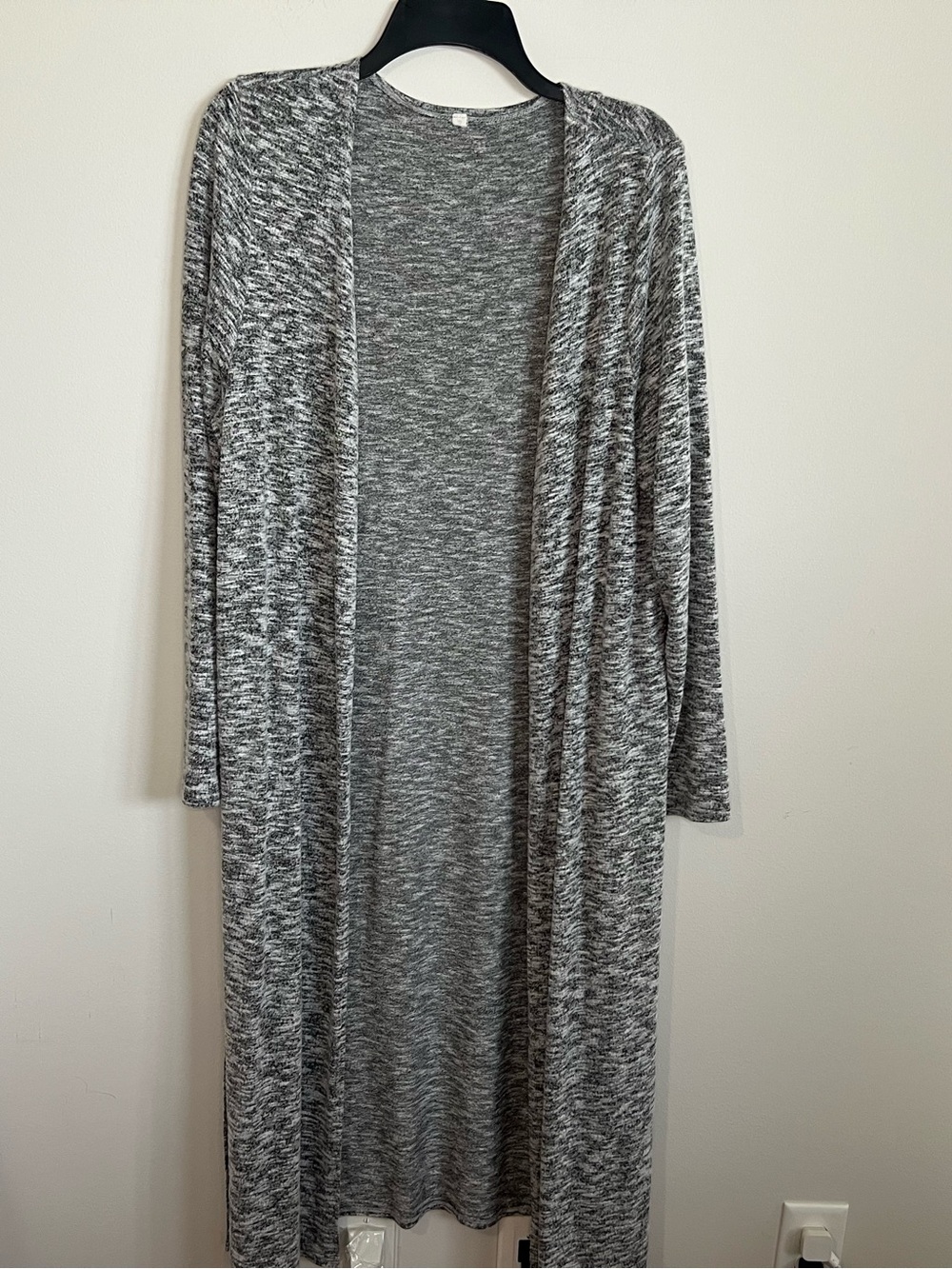 Gray Open-Front Women's Duster Cardigan Sweater